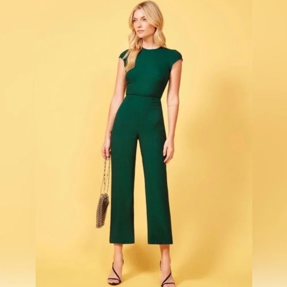 Reformation Forest Green Jumpsuit